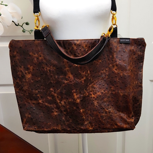 Faux Ostrich Leather Large Tote - Picture 2 of 8